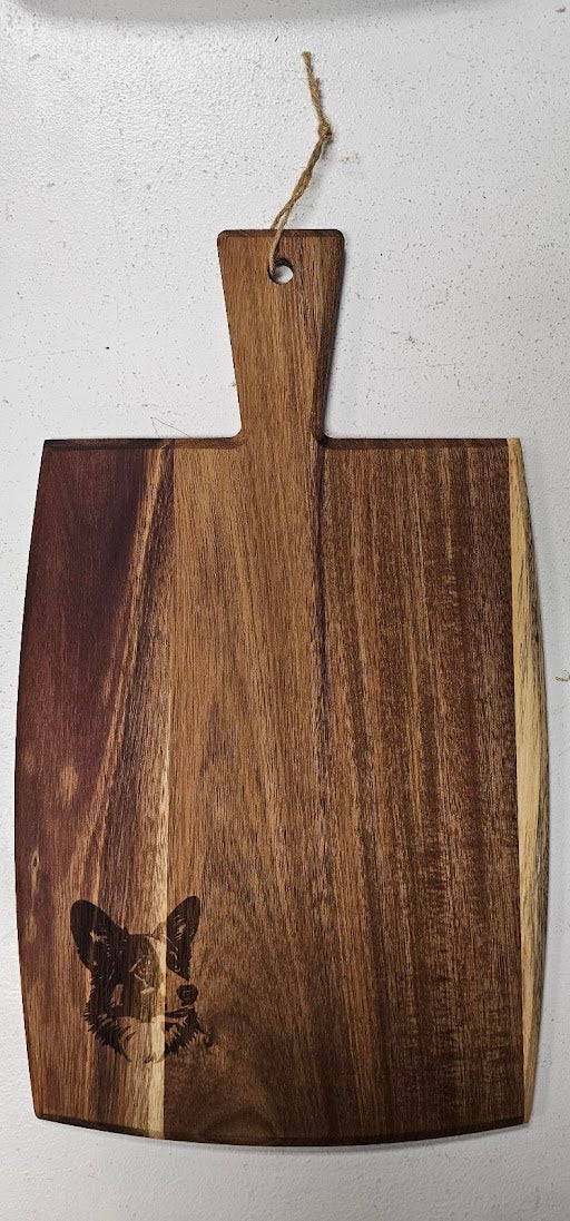 Corgi Engraved Wooden Cutting Board