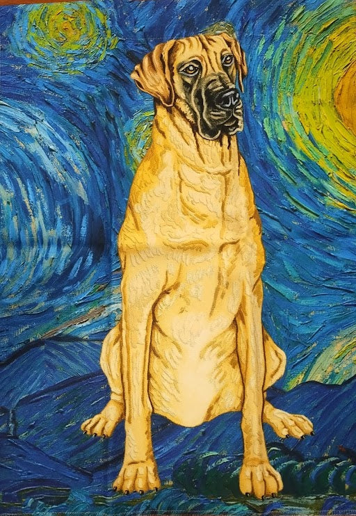 Great Dane Garden Flag (Starry Night)