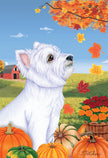 Westie Fall Garden Flag