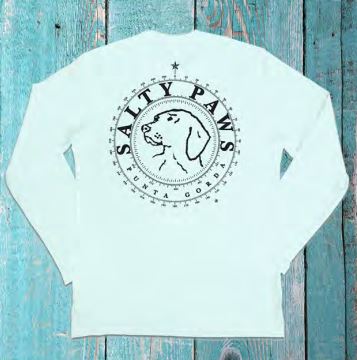 Salty Paws UPF50 Long Sleeve Sunblock Fishing Shirt- Sea Foam