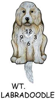 Labradoodle (White) Wagging Tail Clock