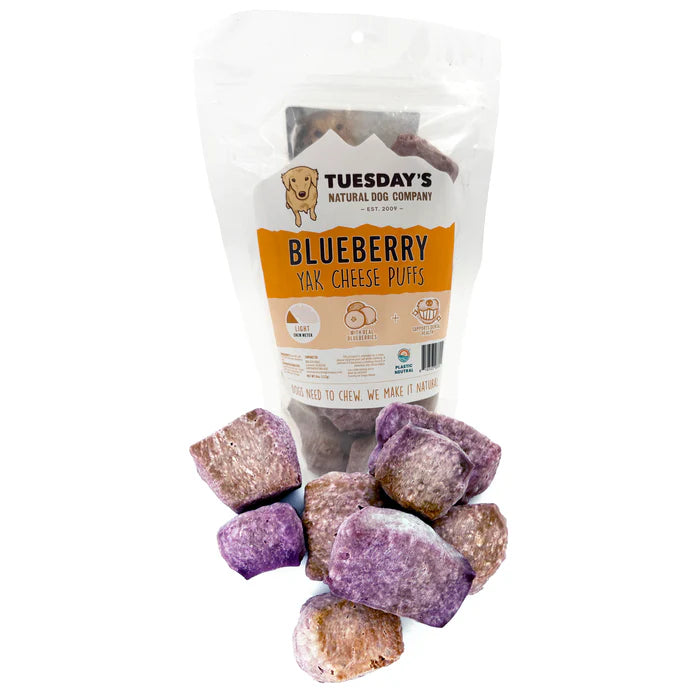 Blueberry Yak Cheese Puffs Dog Treat  4oz