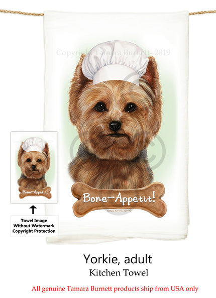 Yorkie Light Flour Sack Kitchen Towel