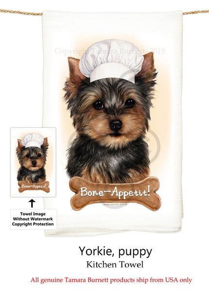 Yorkie Flour Sack Kitchen Towel