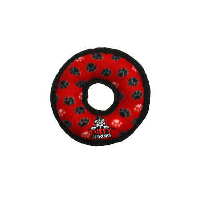 Tuffy Jr Ring - Red Paw, Durable, Squeaky Dog Toy