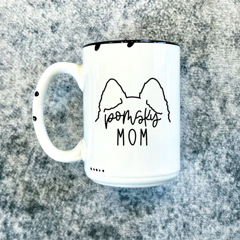 Pomsky Mom | Distressed Mug Coffee Cup Collection