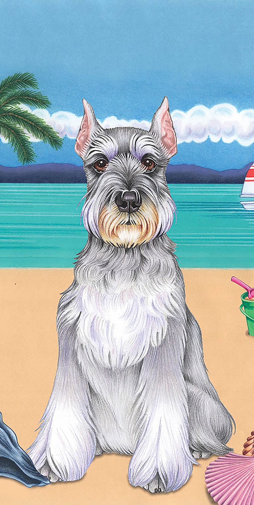 Schnauzer Cropped Bath Beach Towel