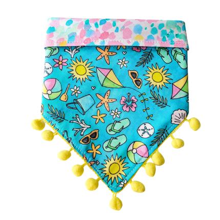 Reversible Dog Bandana Beach Day