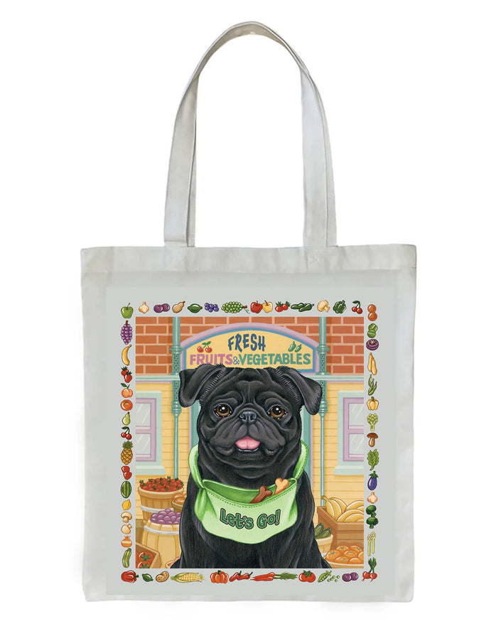 Pug Black -   Dog Breed Tote Bag