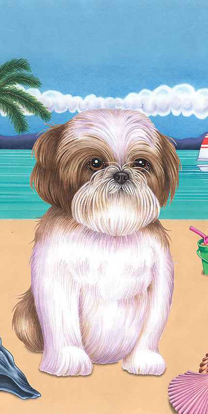 Shih Tzu Brown Bath Beach Towel