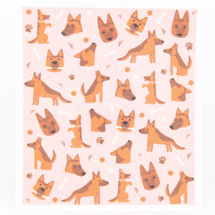 German Shepherd Pupper Towel Swedish Dishcloth- Each