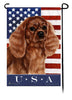 This Cavalier Ruby USA American Garden Flag is a testament to the beauty of your favorite breed and the American Flag