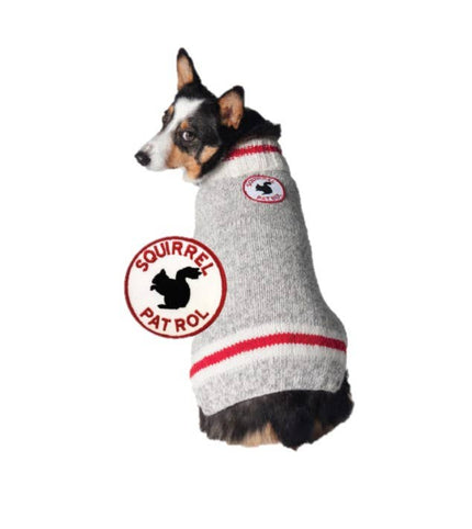 Squirrel Patrol Patch Dog Wool Sweater