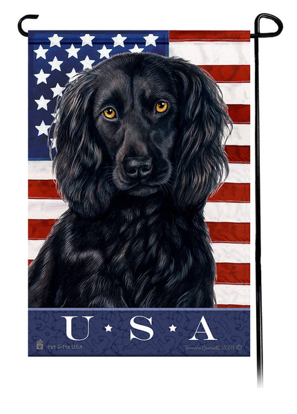 This Boykin Spaniel Black USA American Garden Flag is a testament to the beauty of your favorite breed and the American Flag. 