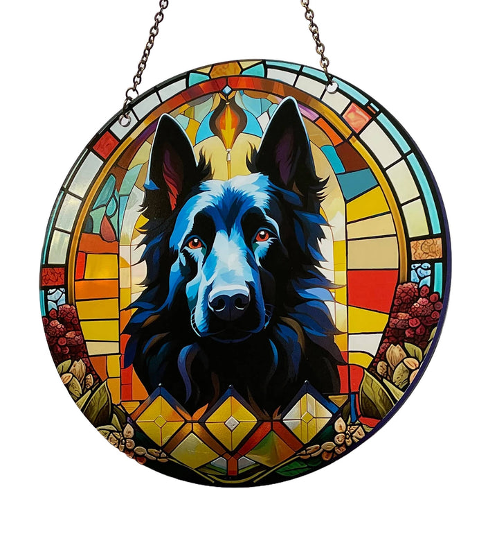 Belgian Sheep Dog Suncatcher with Chain