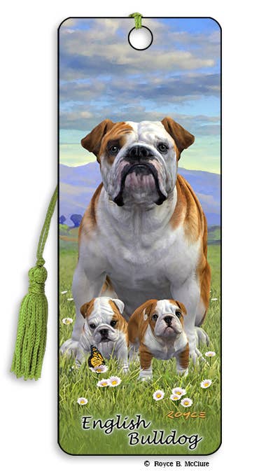 English Bulldog 3D Dog Bookmark
