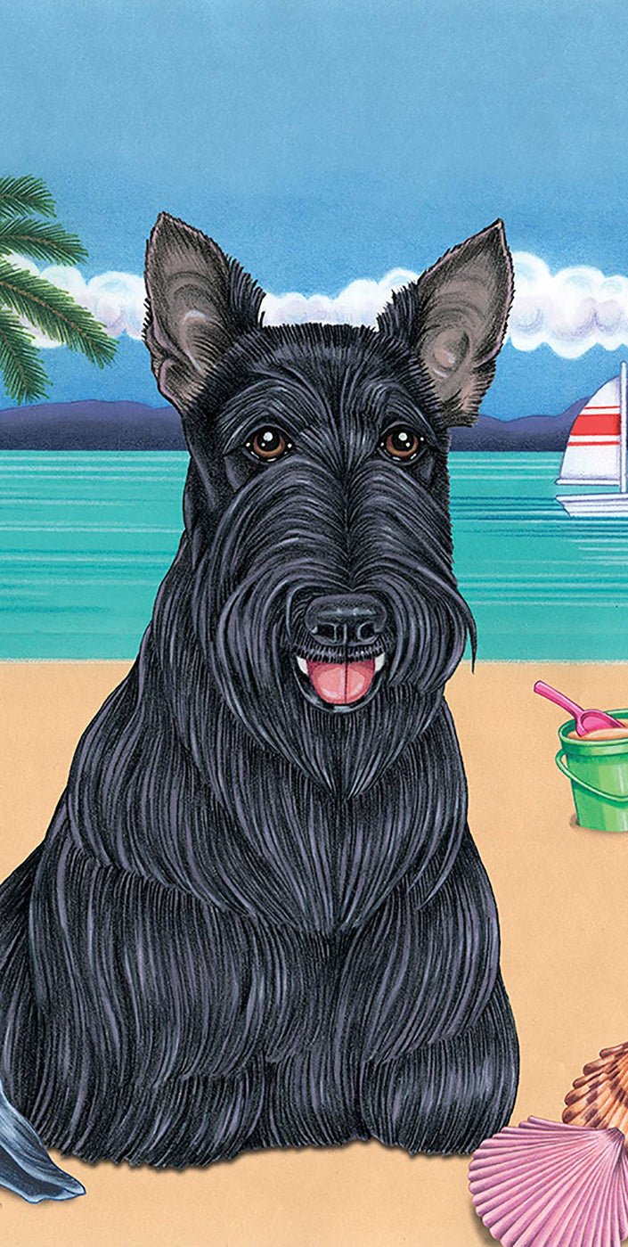 Scottish Terrier Bath Beach Towel