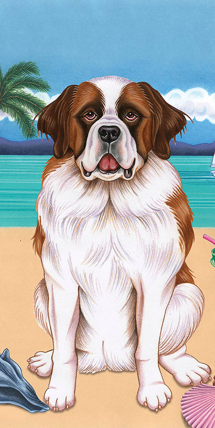 Saint Bernard Bath Beach Towel