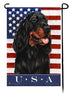 This Gordon Setter USA American Garden Flag is a testament to the beauty of your favorite breed and the American Flag.