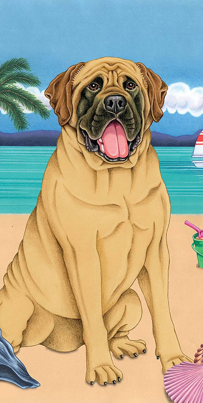 Mastiff Fawn Bath Beach Towel