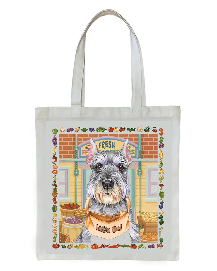 Schnauzer Grey Cropped -   Dog Breed Tote Bag