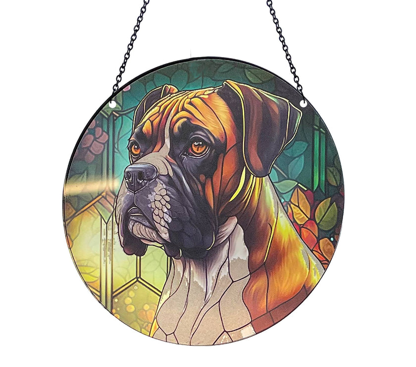 Boxer Suncatcher with Chain