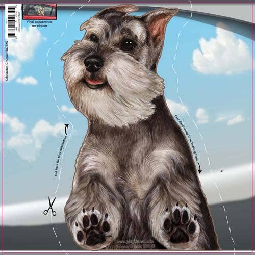 Schnauzer Cropped- Dogs on the Move Window Decal