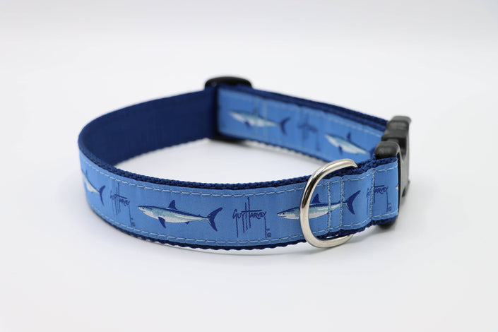 Guy Harvey Mako Shark Side Release Buckle Clip Dog Collar or Leash