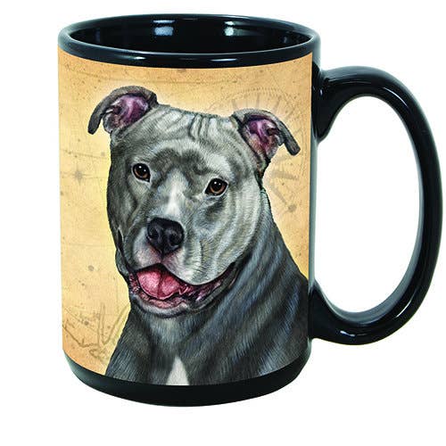 Pit Bull Blue Uncropped Mug Coffee Cup