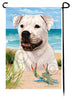 This American Bulldog White Garden Flag is a testament to the beauty of your favorite breed and the American Flag.