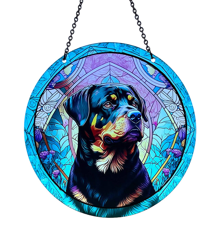 Rottweiler Suncatcher with Chain
