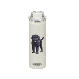 Labradoodle, Black Stainless Steel Water Bottle 24 Oz. Serengeti