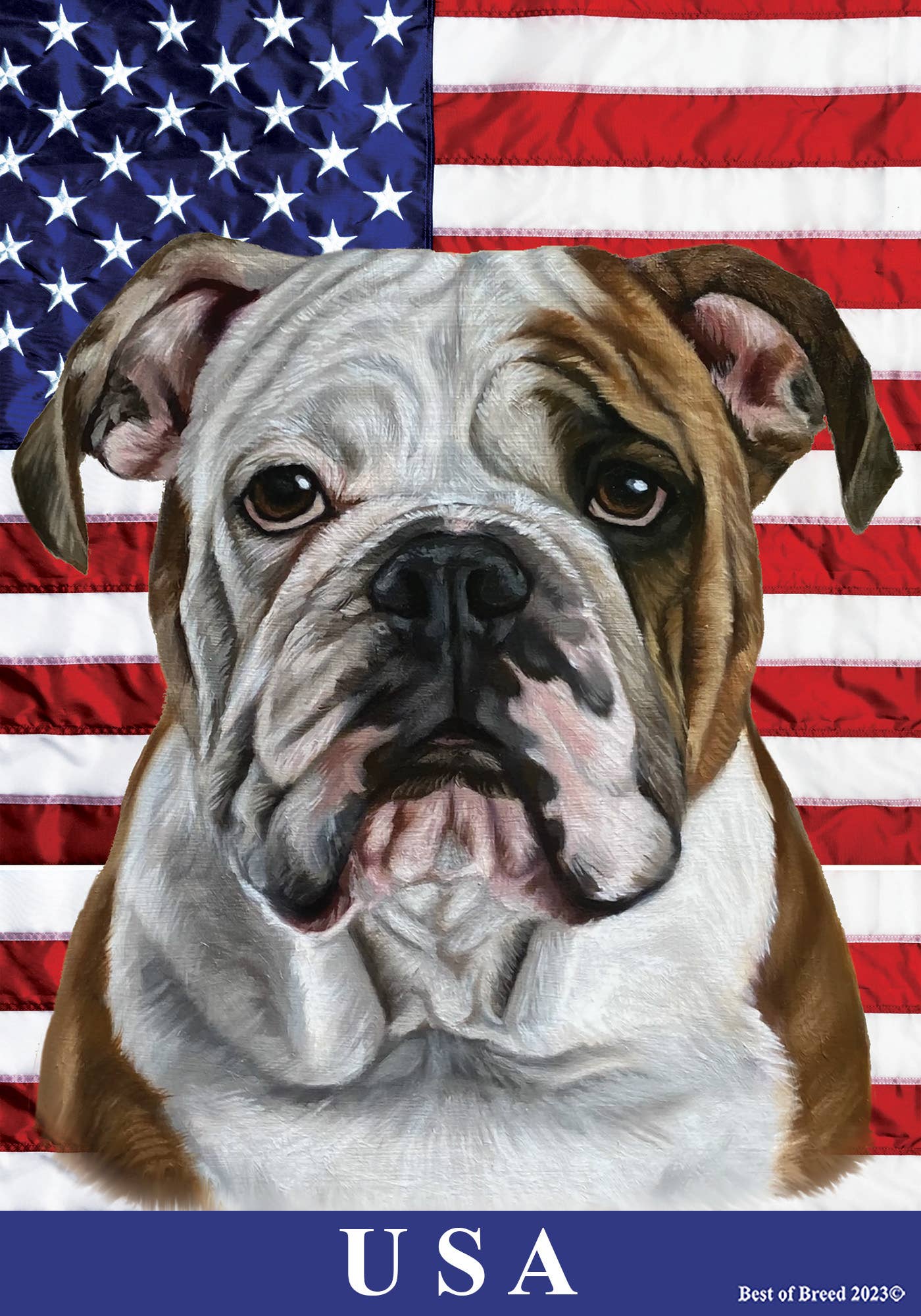 English Bull Dog -  All-American II Garden Flag