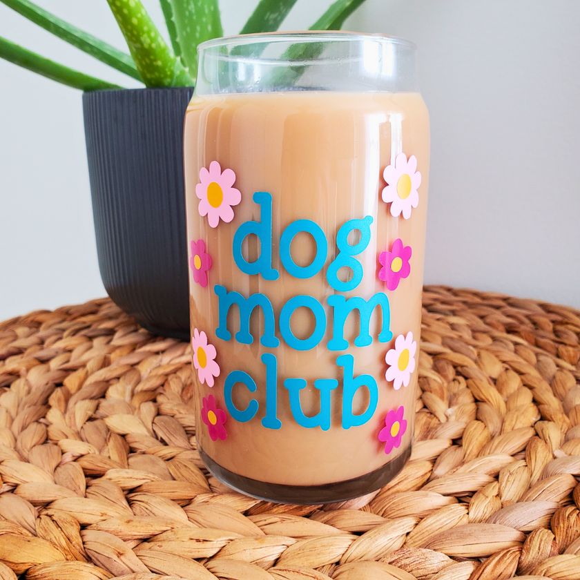 Drink Glass Dog Mom Club 16 oz.