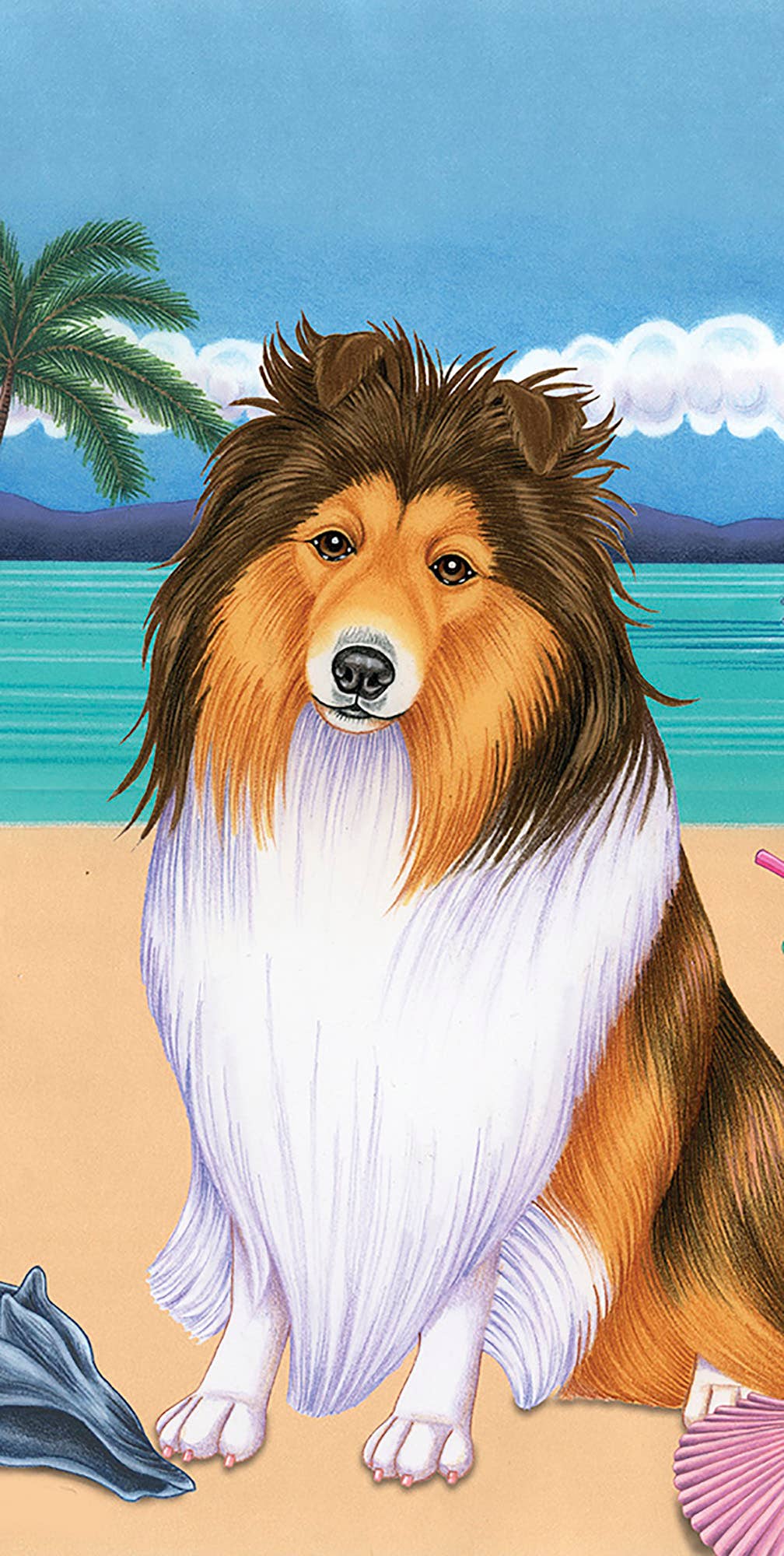 Sheltie Sable Bath Beach Towel