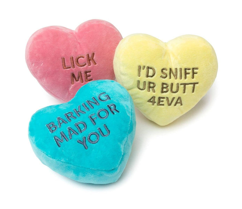 FuzzYard Dog Toy Candy Hearts-Each