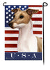 This Italian Greyhound Fawn & White USA American Garden Flag is a testament to the beauty of your favorite breed and the American Flag.