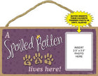 A spoiled rotten cat lives here! Sign with picture insert