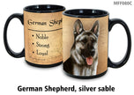 German Shepherd Silver Plush Mug Coffee Cup