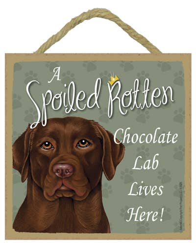 Chocolate Lab Spoiled Rotten Sign