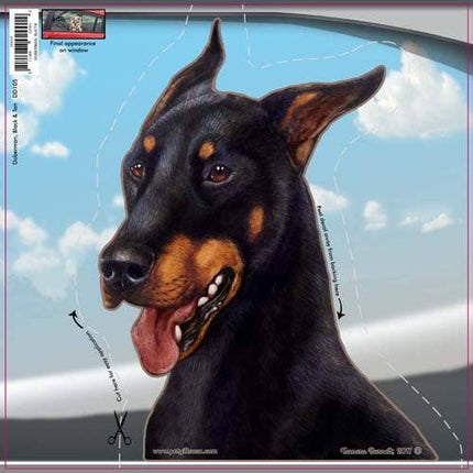 Doberman - Dogs On The Move Window Decal