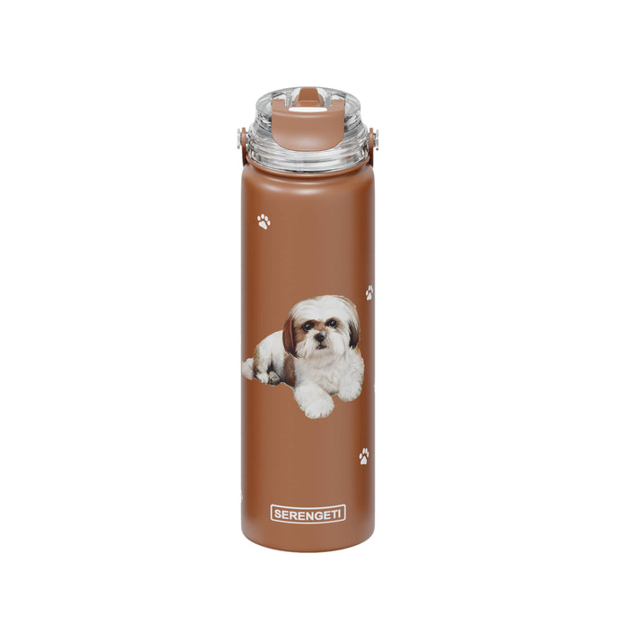 *Shih Tzu Brown Stainless Steel Water Bottle 24 Oz. Serengeti