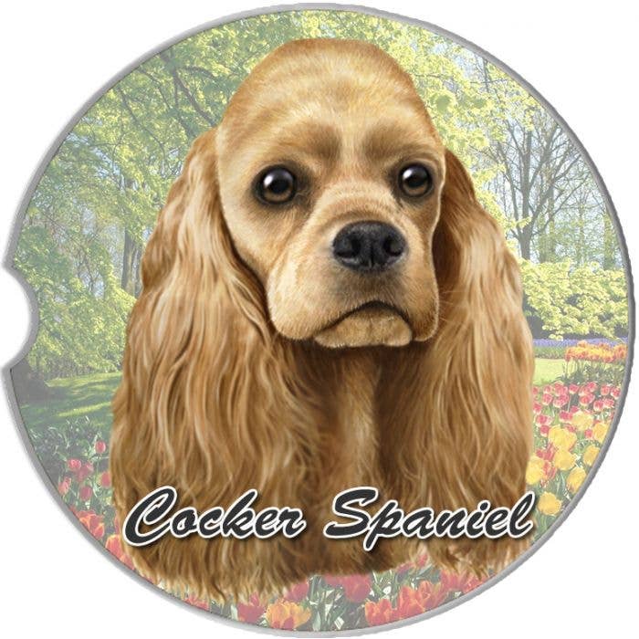 Cocker Spaniel Buff Car Coaster