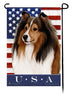 This Sheltie Sable USA American Garden Flag is a testament to the beauty of your favorite breed and the American Flag.