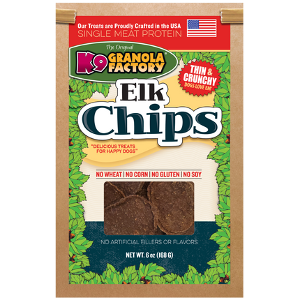 Chip Collection, Single Meat Protein Elk Chips For Dogs, 6oz