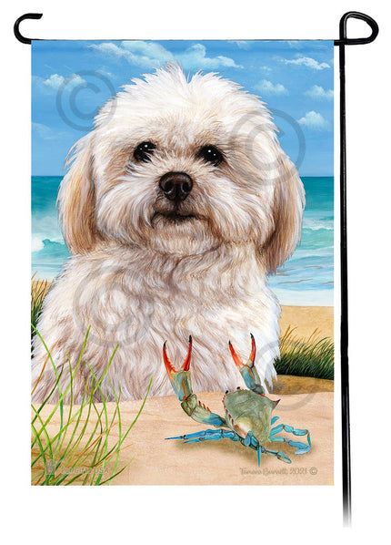 This Shipoo Summer Beach USA American Garden Flag is a testament to the beauty of your favorite breed and the American Flag