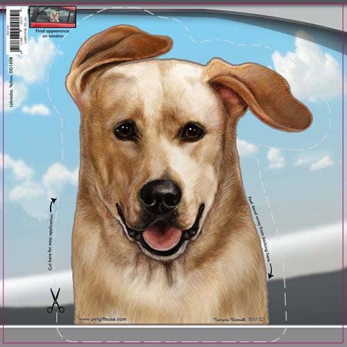 Yellow Lab- Dogs On The Move Window Decal