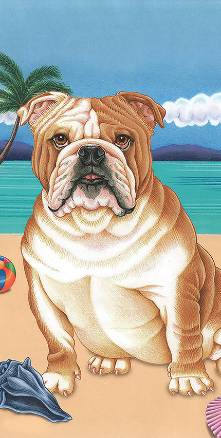 Bulldog Bath Beach Towel