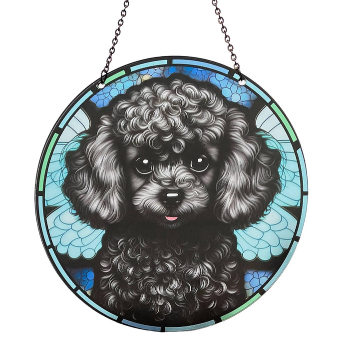 Toy Poodle Suncatcher with Chain