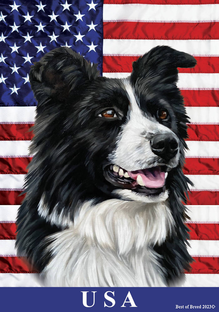 Border Collie All-American II Garden Flag